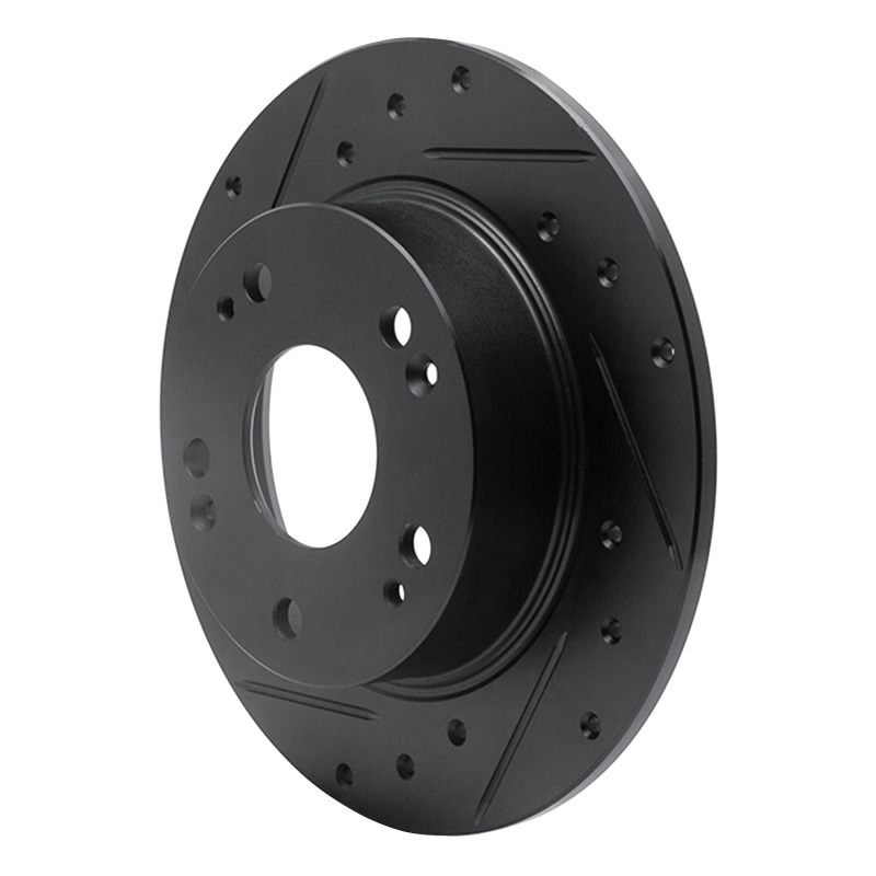 Acura TSX Brake Rotor (1) - Rear Left - R1 Concepts - Drilled & Slotted - Black - `03-`08